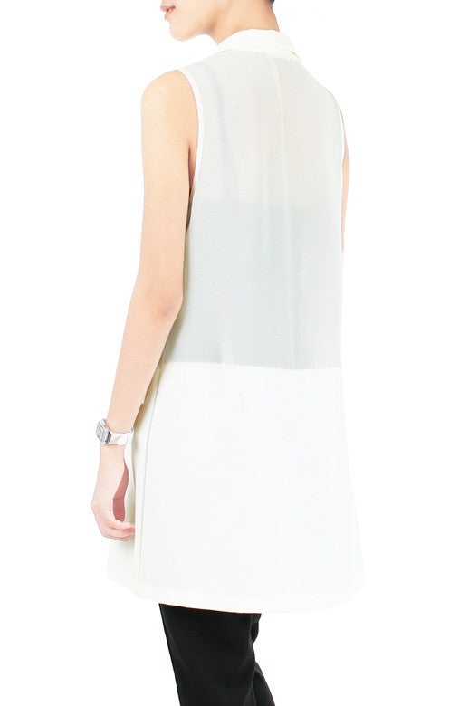 Nine Lives Tuxedo Vest - White