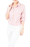 Perfect Adventures Gingham Boyfriend Shirt - Baby Pink