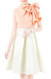 Posh Oversized Bow Blouse - Pastel Peach