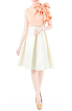 Posh Oversized Bow Blouse - Pastel Peach