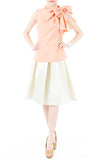 Posh Oversized Bow Blouse - Pastel Peach