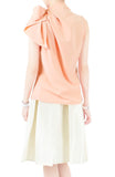 Posh Oversized Bow Blouse - Pastel Peach