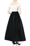 Prestige Satin Flare Maxi Skirt - Noir Black