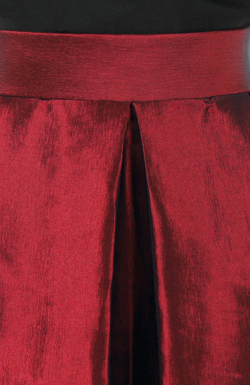 Prestige Satin Flare Maxi Skirt - Ruby Red