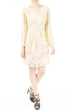 Romantic Escape Floral Lace Dress - Cream