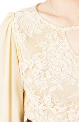 Romantic Escape Floral Lace Dress - Cream