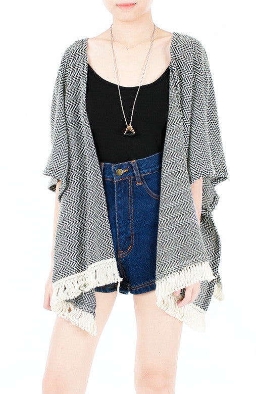 Runway Festival Kimono With Crochet Trim