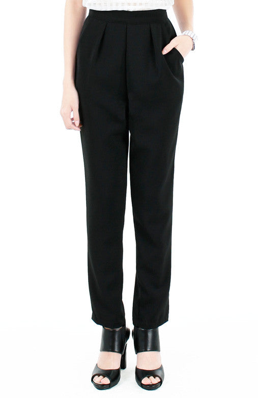 Savvy Business Pleated Trousers - Classic Black