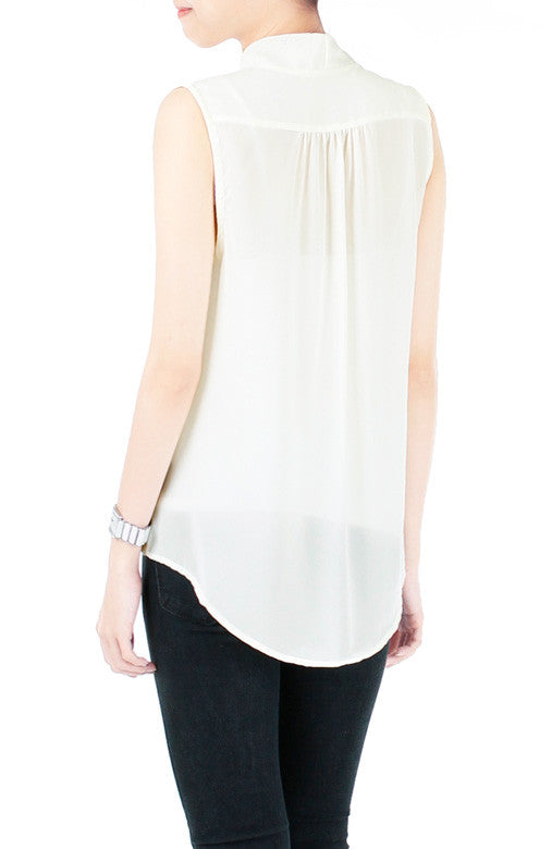 Sociable Conversations Shawl Top - Off White