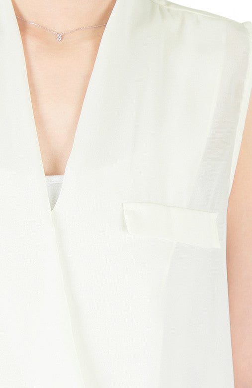 Sociable Conversations Shawl Top - Off White