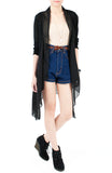Soft Breeze Long Knit Cardigan - Black