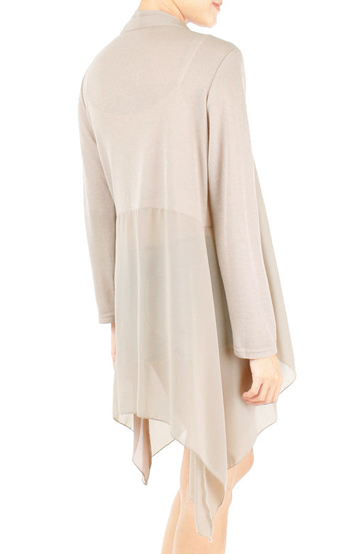 Soft Breeze Long Knit Cardigan - Sand