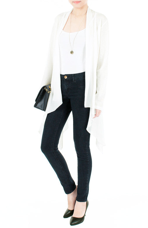 Soft Breeze Long Knit Cardigan - White