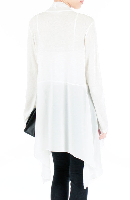 Soft Breeze Long Knit Cardigan - White