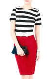 Stripe My Heart Cropped Top With Bow - Black