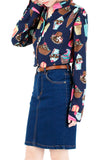 Sundae Funday Long Sleeve Blouse - Blue