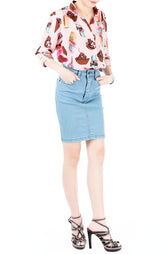 Sundae Funday Long Sleeve Blouse - Strawberry Pink