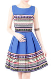 Travelling Vibes Flare Dress - Azure Blue
