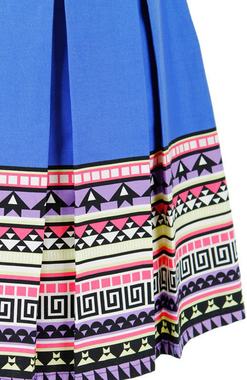 Travelling Vibes Flare Dress - Azure Blue