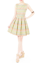 Wanderlust At Heart Flare Dress - Green