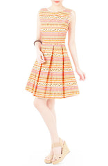 Wanderlust At Heart Flare Dress - Orange