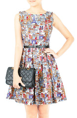 Whimsical Paris Ville Dress - Purple