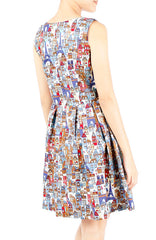 Whimsical Paris Ville Dress - Purple