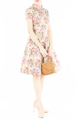 Enchanted Famille Rose Cheongsam with Pearl Buttons