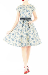 English East India Flare Tea Dress – Porcelain Blue