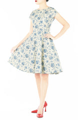 English East India Flare Tea Dress – Porcelain Blue