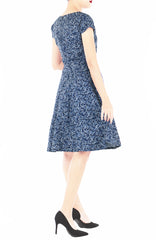 Fleur-tation Flare Tea Dress - Navy