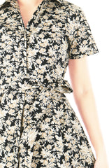 Gilded Rosette Anna Shirtdress - Noir Black