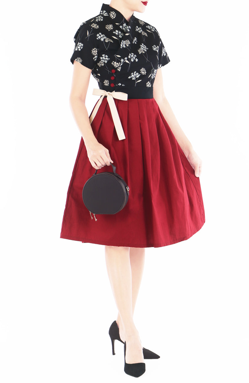 Imperial Dandelion Hanbok - Noir Red