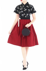 Imperial Dandelion Hanbok - Noir Red