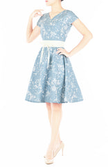 Japanese Plum Blossoms Eve Dress - Sky Blue