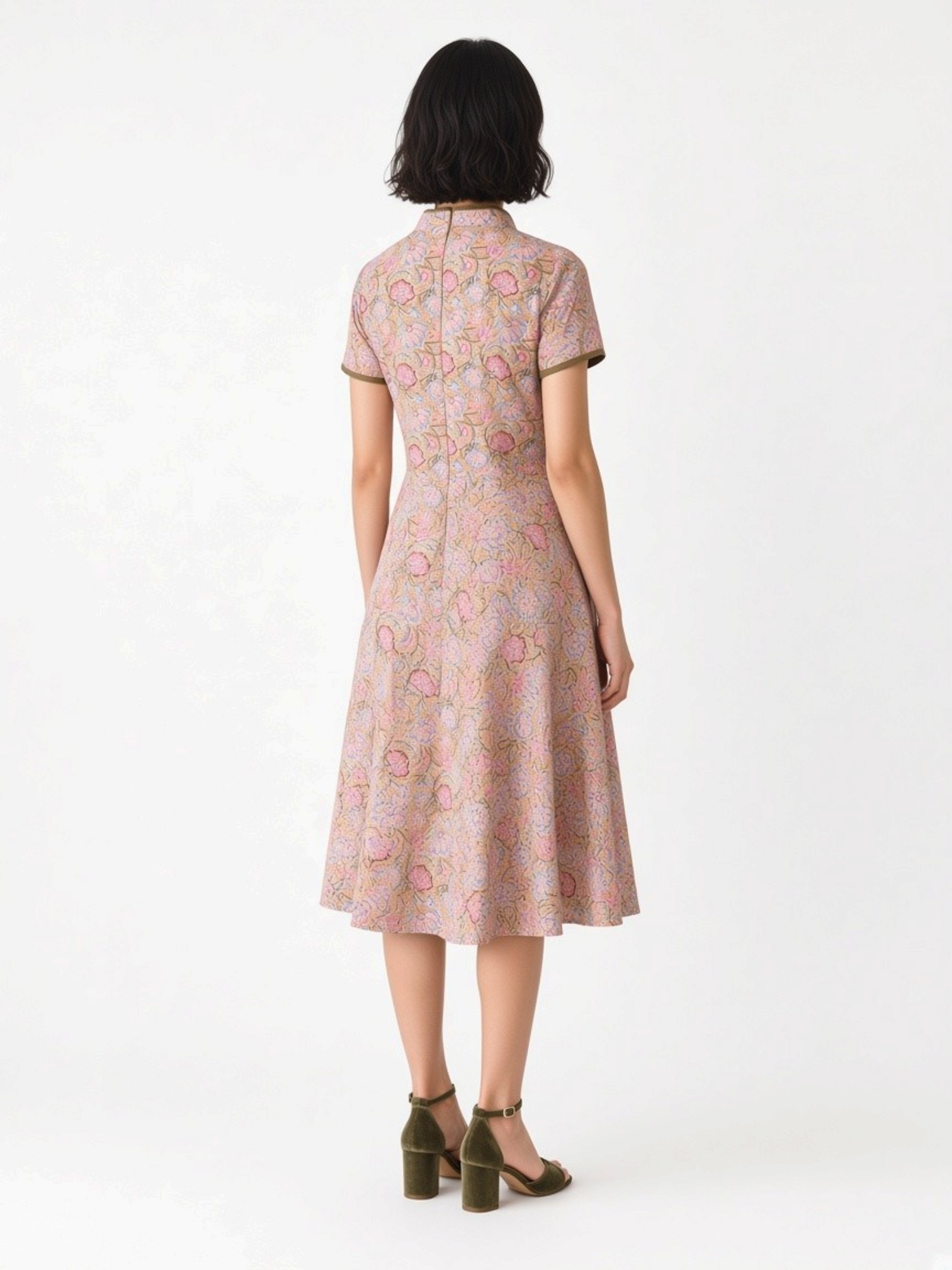 Legacy Lotus Batik Cheongsam - Olive