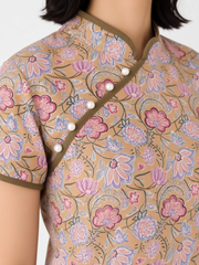 Legacy Lotus Batik Cheongsam - Olive