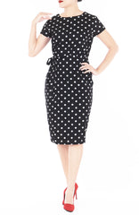 ‘Let’s Do The Polka’ Elsa Wrap Dress - Noir Black
