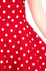 ‘Let’s Do The Polka’ Flare Tea Dress - Red