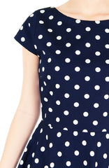 ‘Let’s Do The Polka’ Flare Tea Dress - Midnight Blue