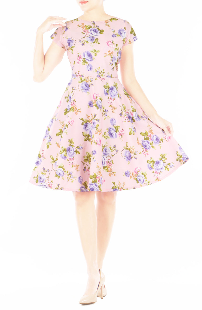 Lilac Rose Flare Tea Dress