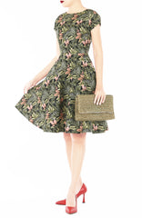 Palm Pink Resort Flare Tea Dress