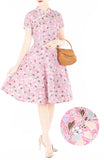 Soigne Sakura Batik Cheongsam with Pearl Buttons - Spring Pink