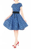 Svelte Sapphire Flare Tea Dress