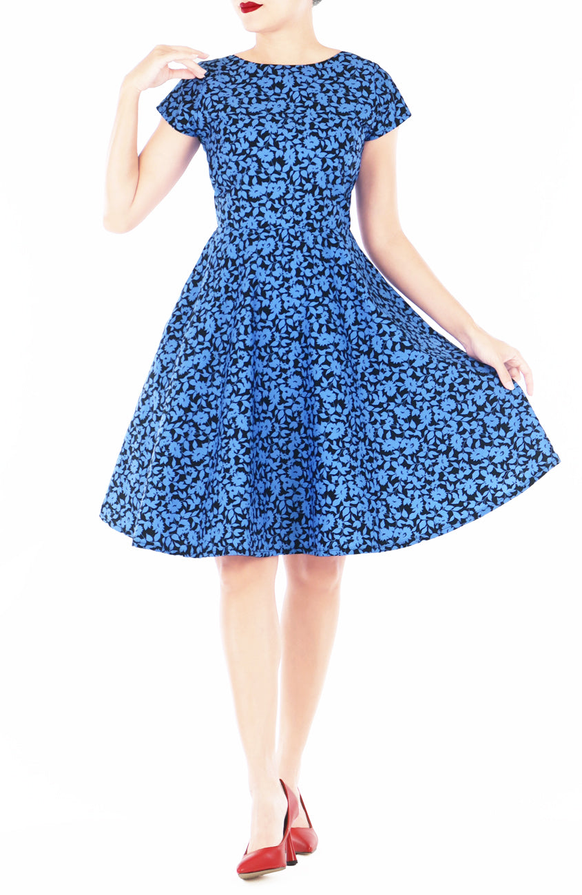 Svelte Sapphire Flare Tea Dress