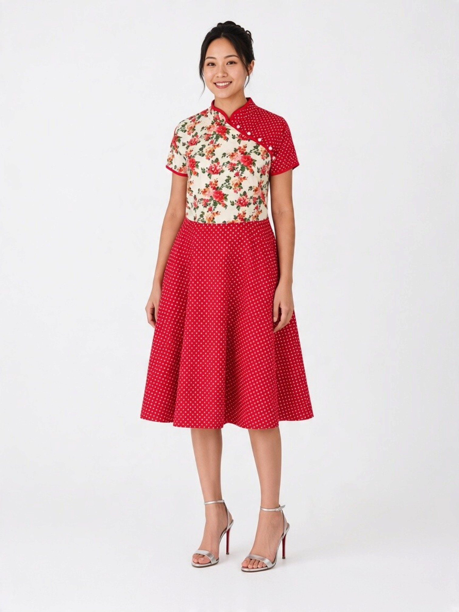The Kindled Rose Cheongsam - Ruby