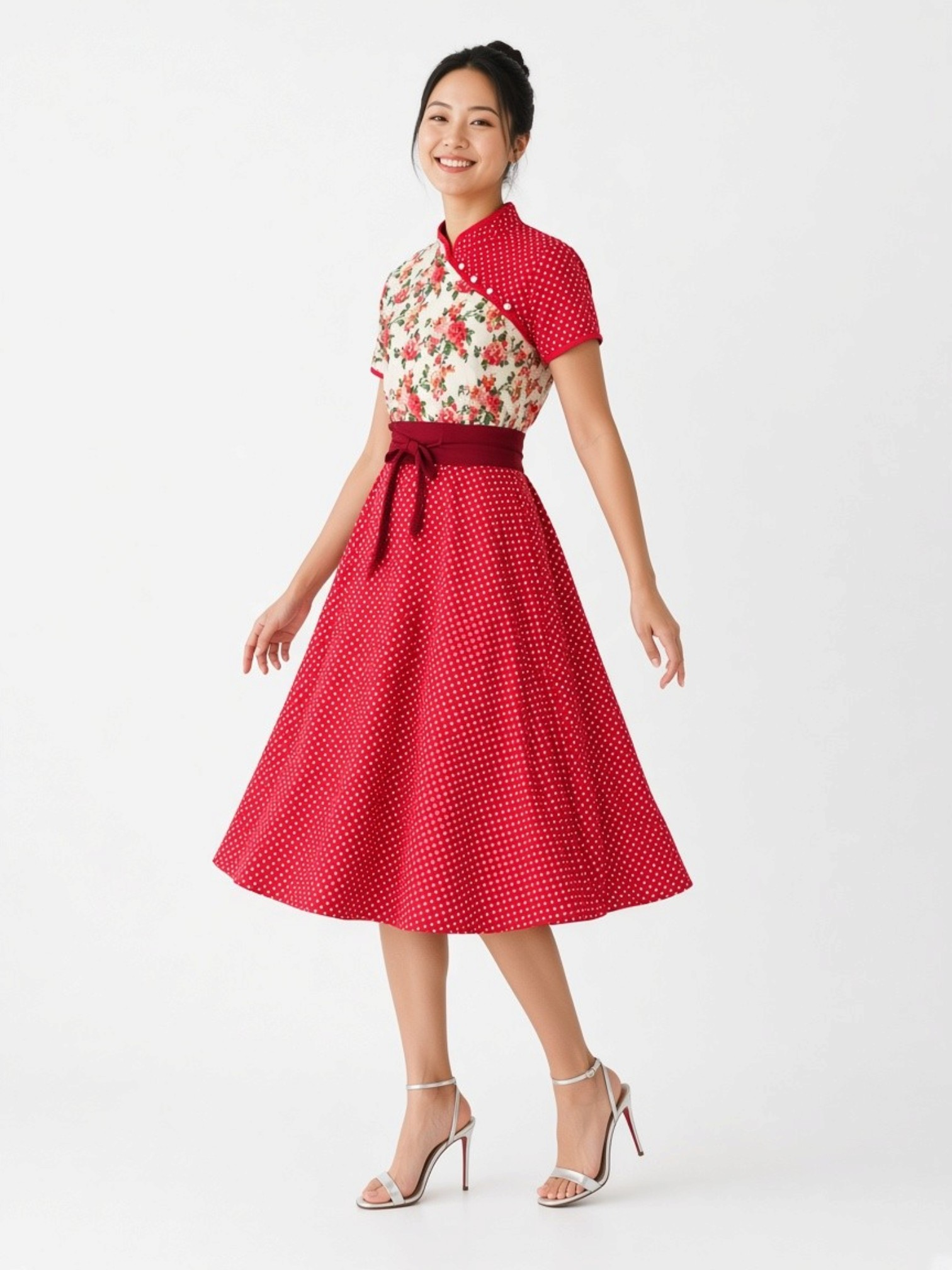 The Kindled Rose Cheongsam - Ruby