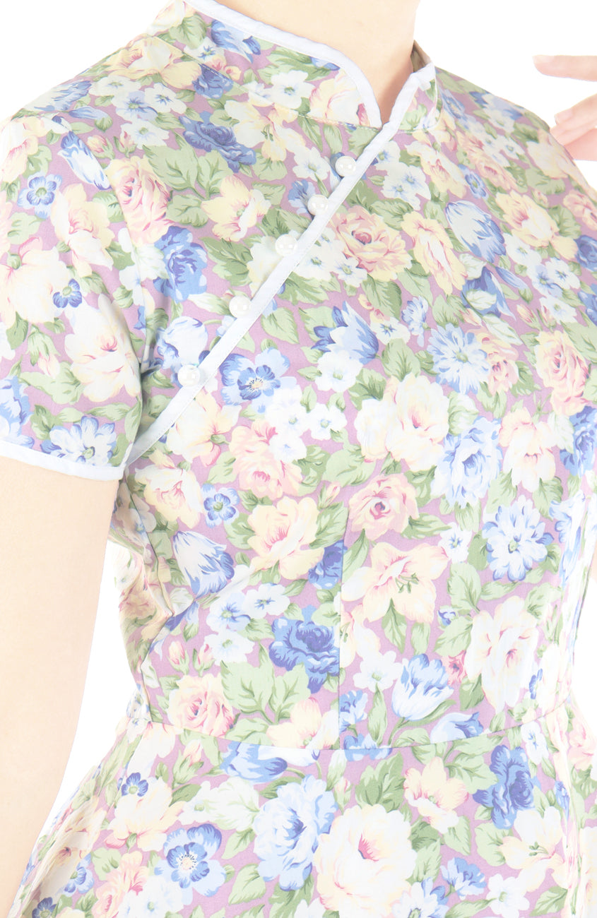 The Winter Celestine Cheongsam with Pearl Buttons