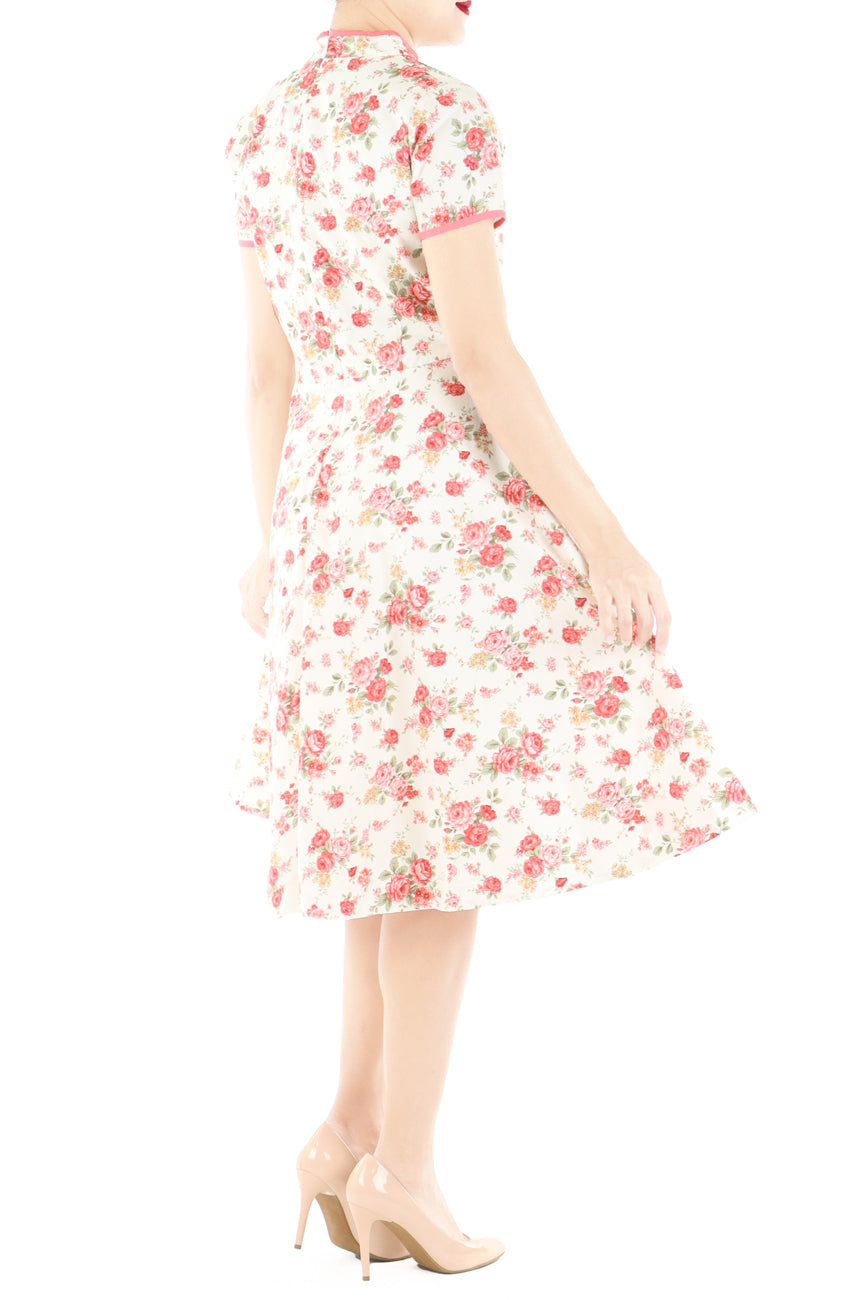 Vintage Rosewater Cheongsam with Pearl Buttons