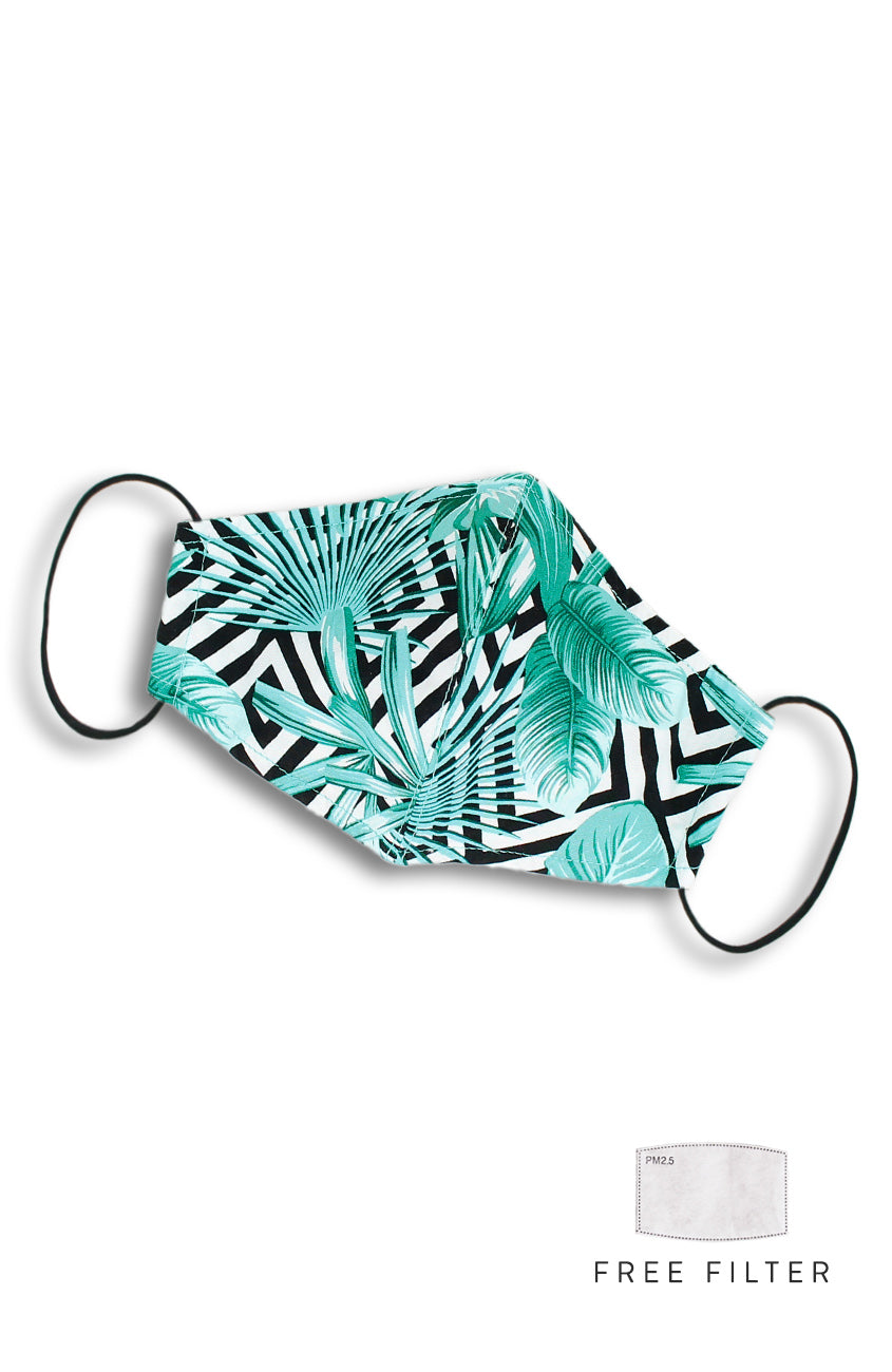 Art Déco Tropicale Pure Cotton Face Mask